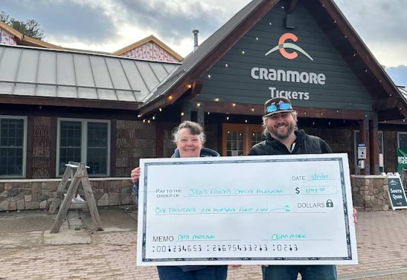 Kevin Hamlin presents check to Jen's Friends