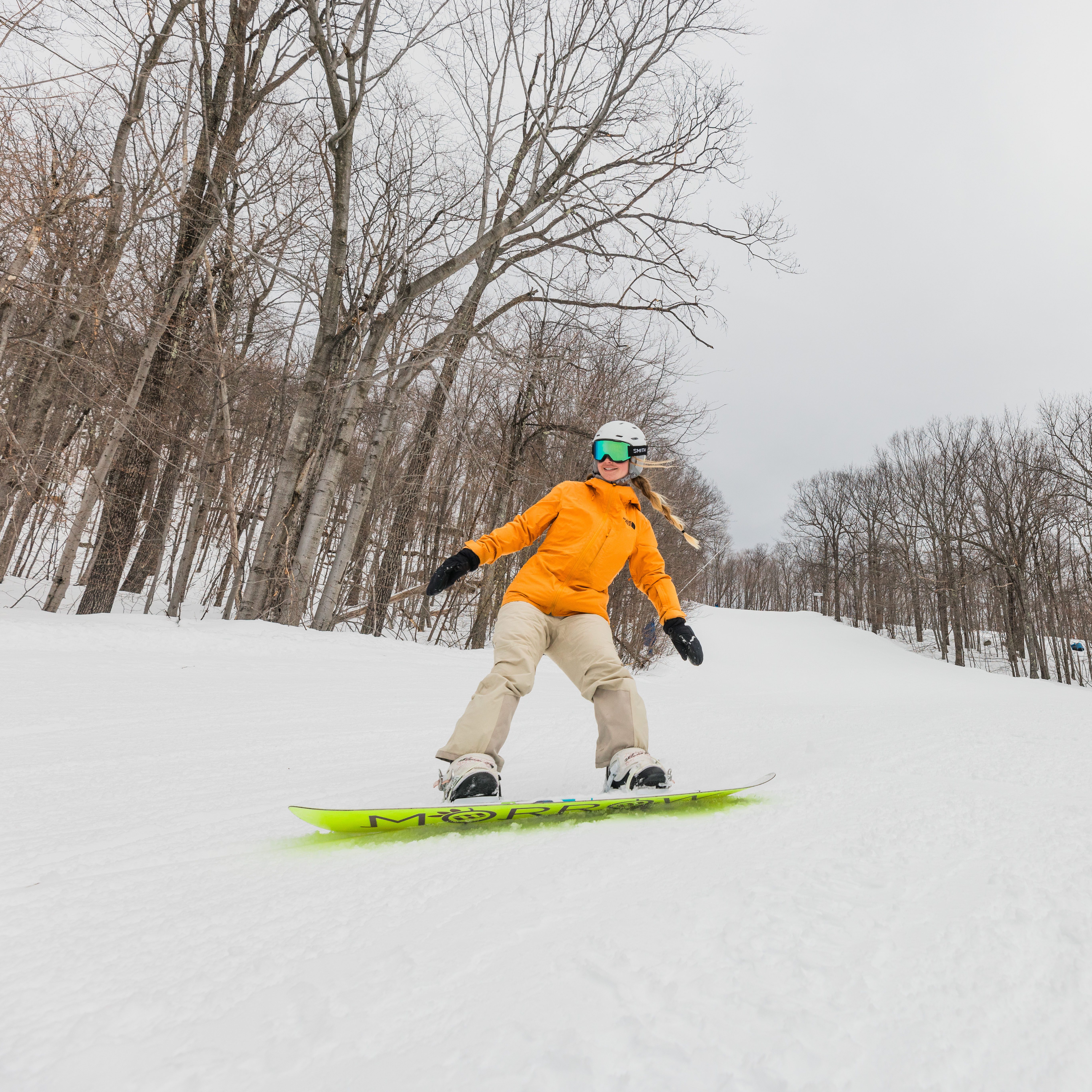 Snowboarder Orange jacket