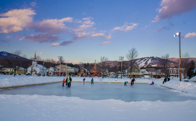 Ice Skating in North Conway Village